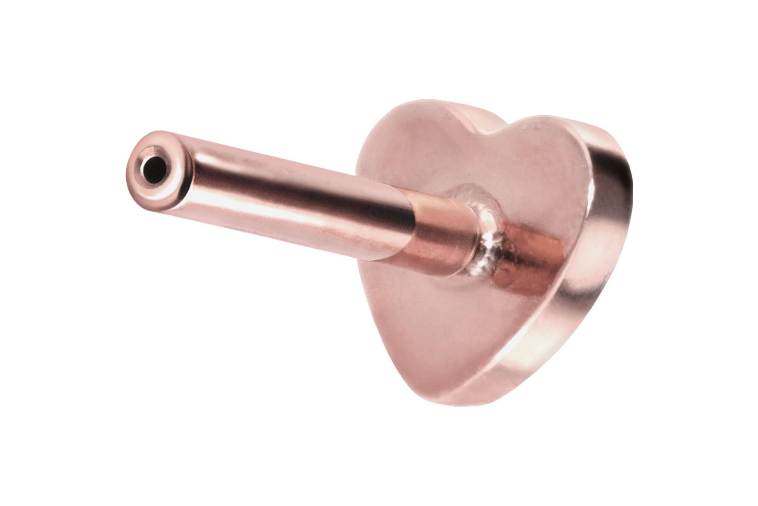 Titan Labret Piercing mit Push Fit ohne Kugel HERZ